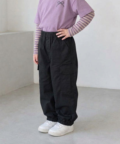 【aimoha KIDS】【90-130cm】ワイドカーゴジョガーパンツ
