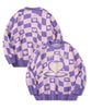[HOOK] Heart and checkered pattern knit