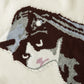 [HOOK -original-] Super cute cat with pearl earrings crazy stitch knit