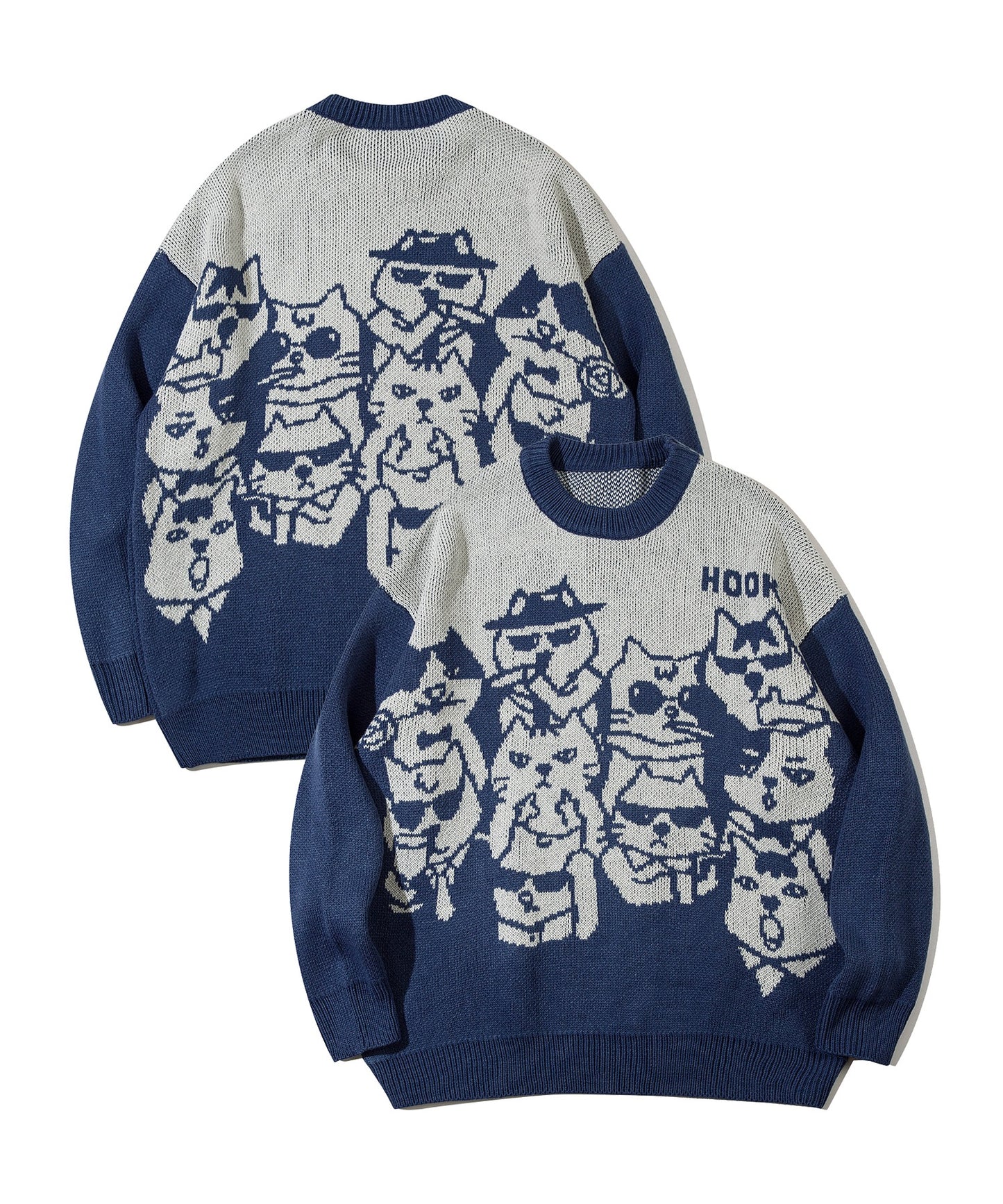 [HOOK -original-] Super cute Meow Meow Mafia all over pattern knit