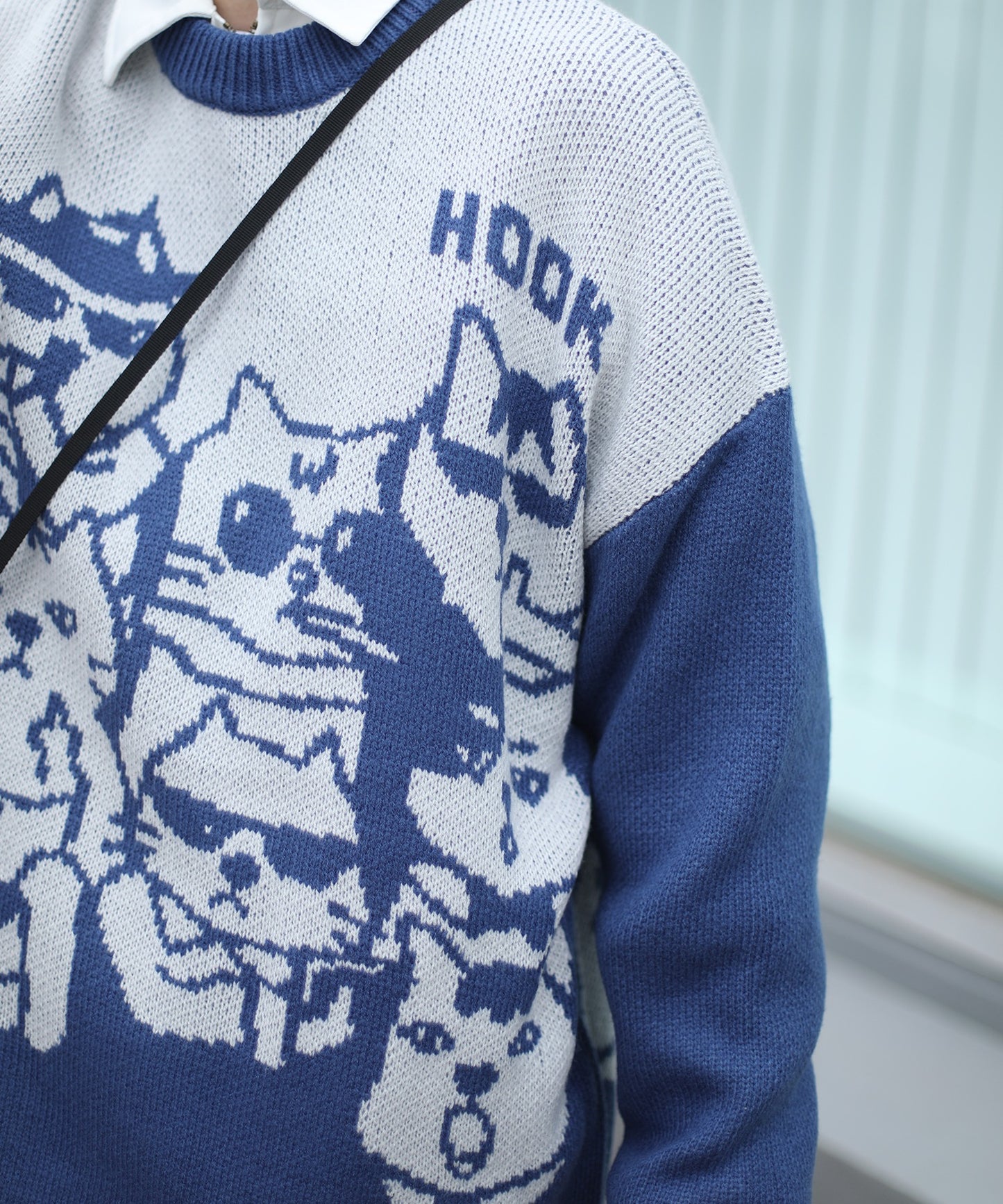 [HOOK -original-] Super cute Meow Meow Mafia all over pattern knit