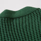 [HOOK -original-] Block check heart patch waffle knit crazy stitch V neck cardigan