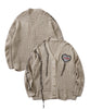 [HOOK -original-] Block check heart patch waffle knit crazy stitch V neck cardigan
