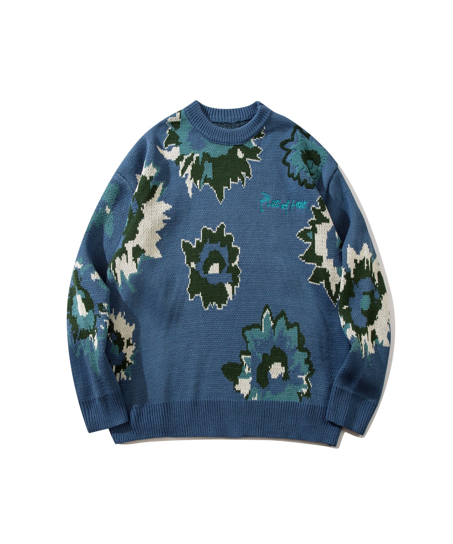 [HOOK -original-] Painting style sunflower jacquard knit