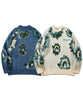 [HOOK -original-] Painting style sunflower jacquard knit