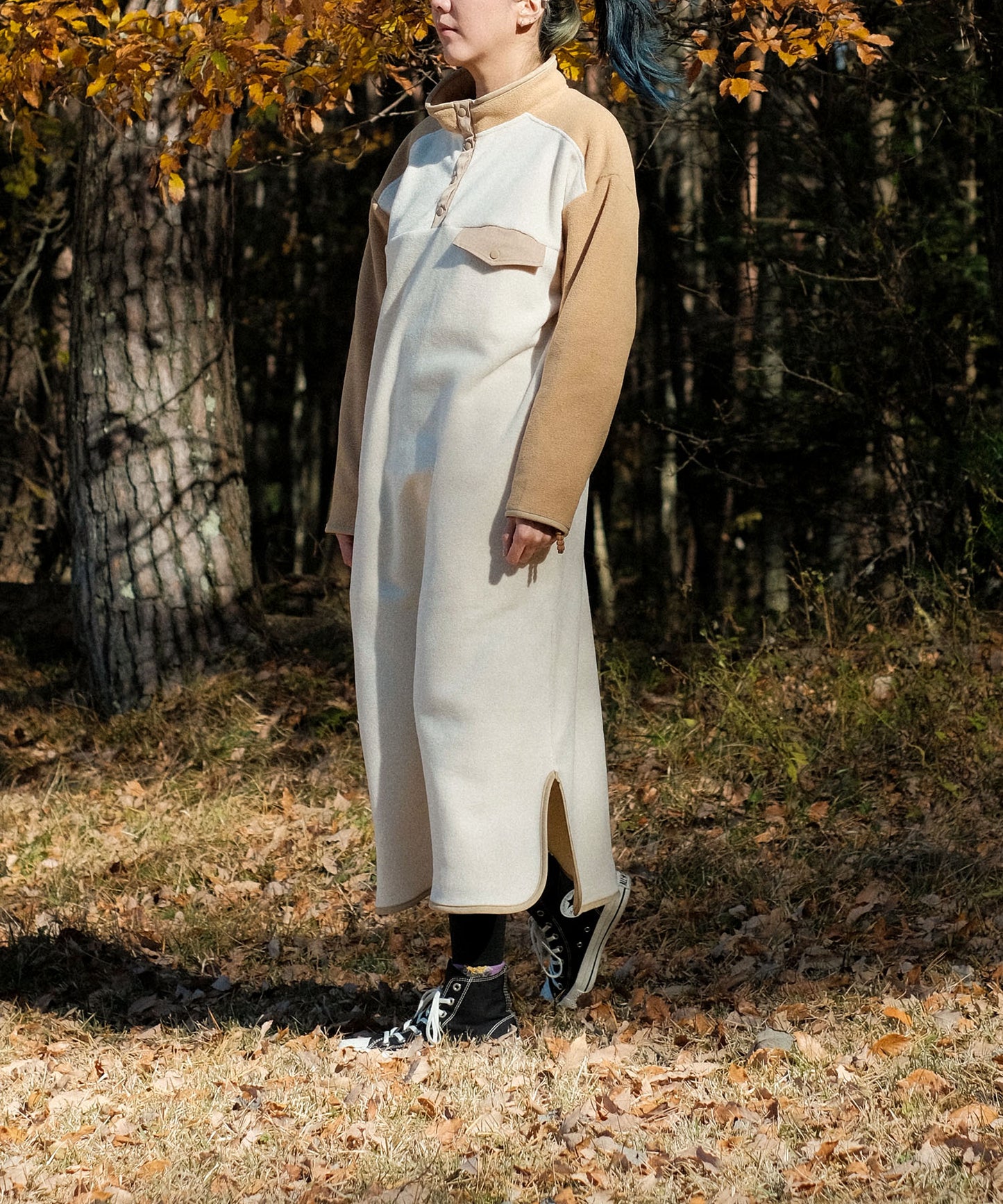 Bicolor fleece dress