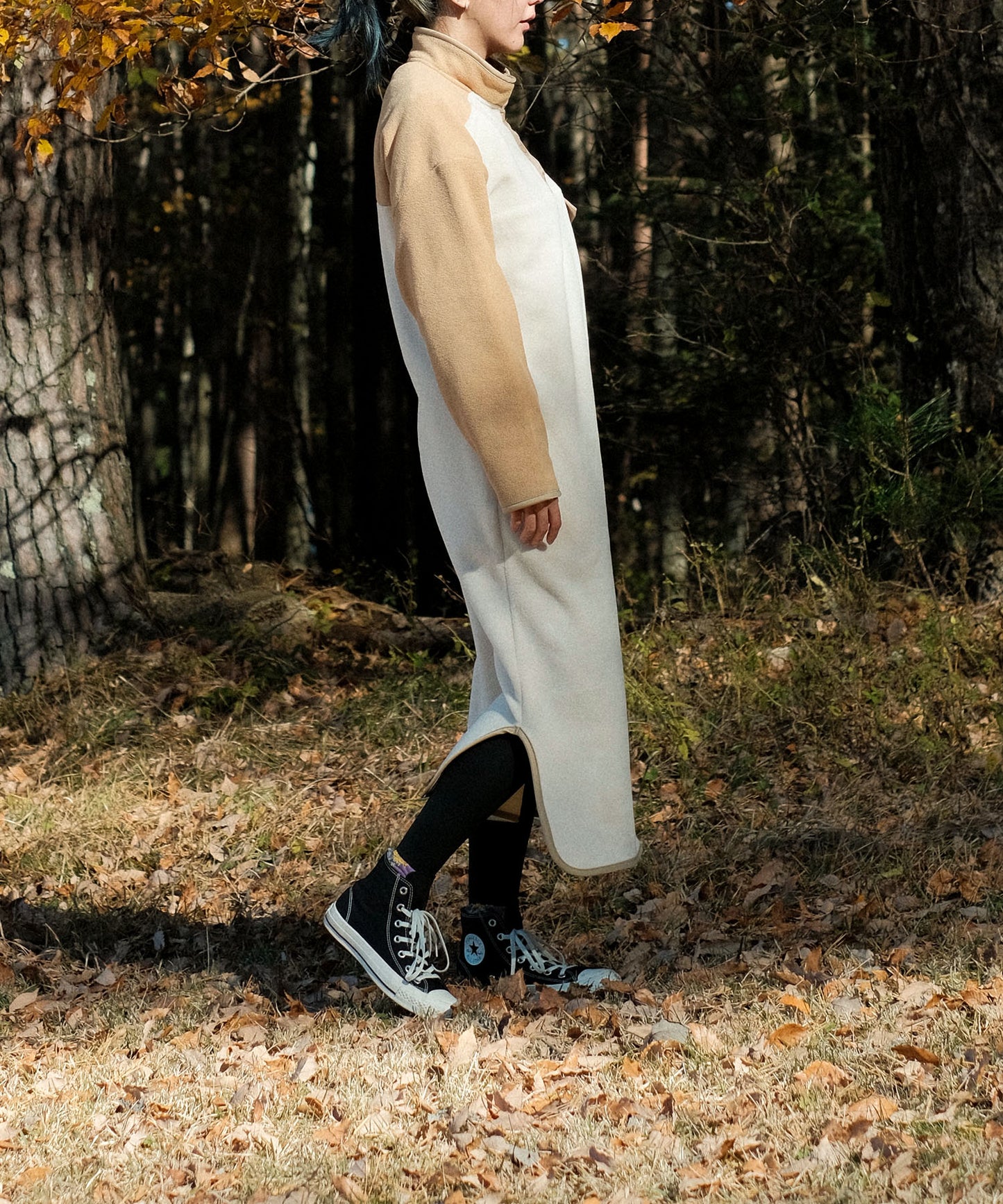 Bicolor fleece dress