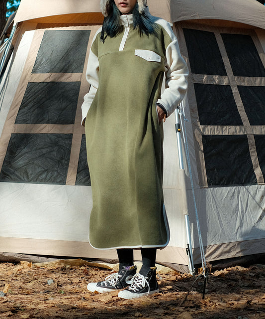 Bicolor fleece dress