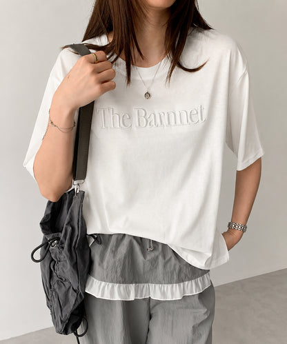aimoha/英字刺繍ロゴTシャツ