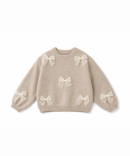【aimoha KIDS】バレエコア リボンニットプルオーバー