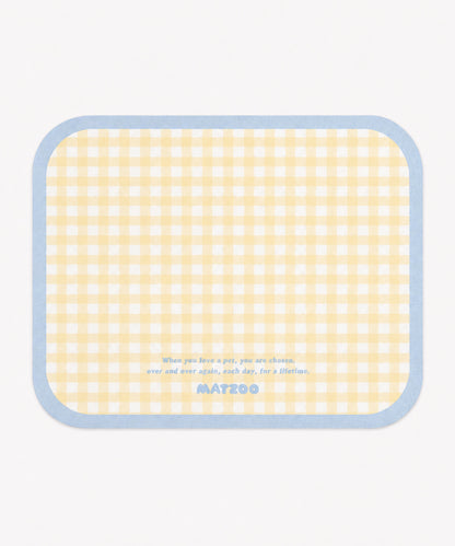カラフルチェック ペット用食事マット（30×40cm）