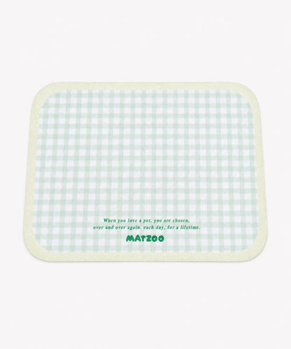 カラフルチェック ペット用食事マット（30×40cm）