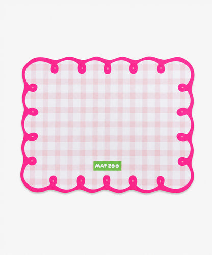 カラフルチェック ペット用食事マット（30×40cm）