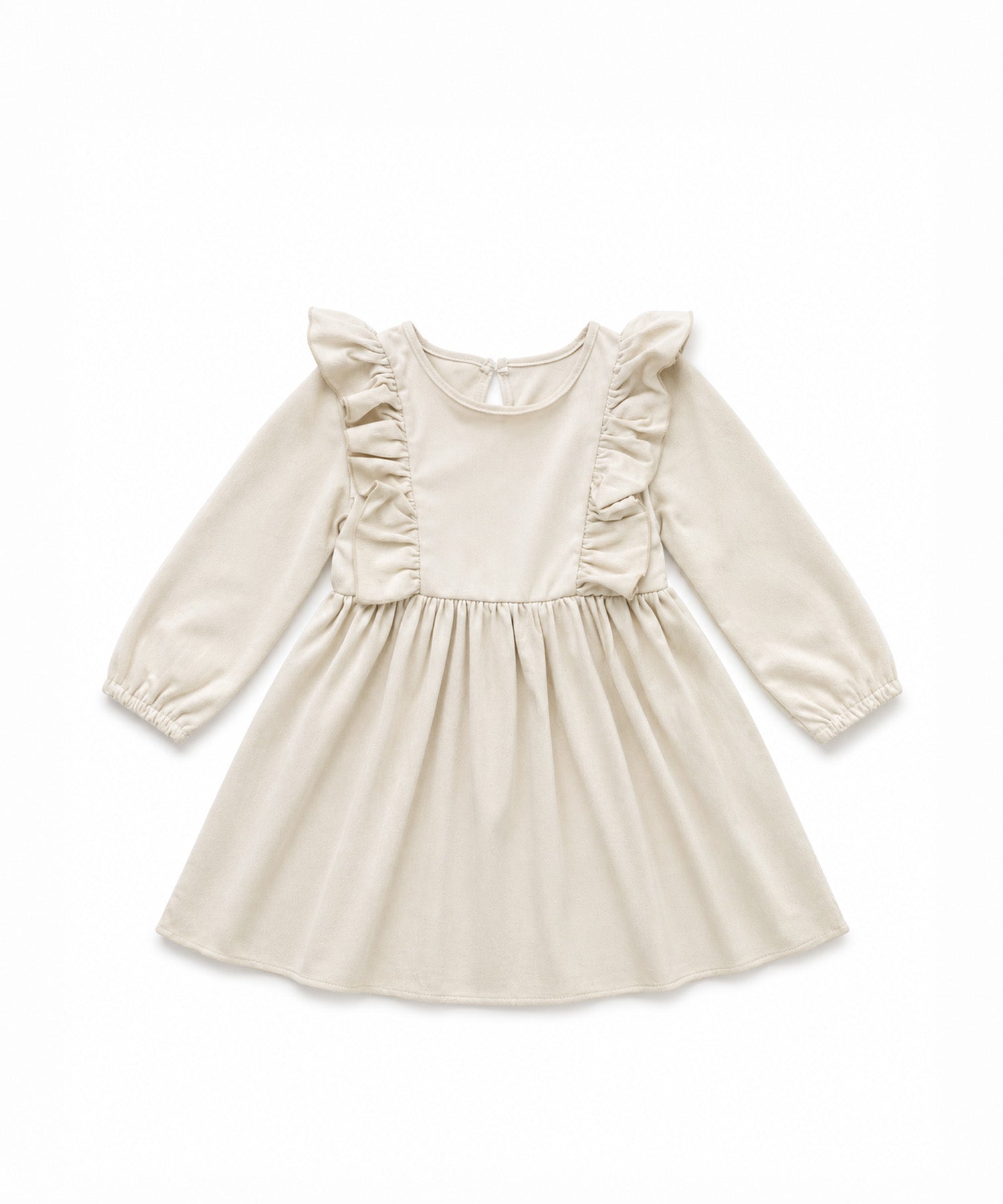 【aimoha KIDS】フリルデザインコーデュロイ長袖ワンピース