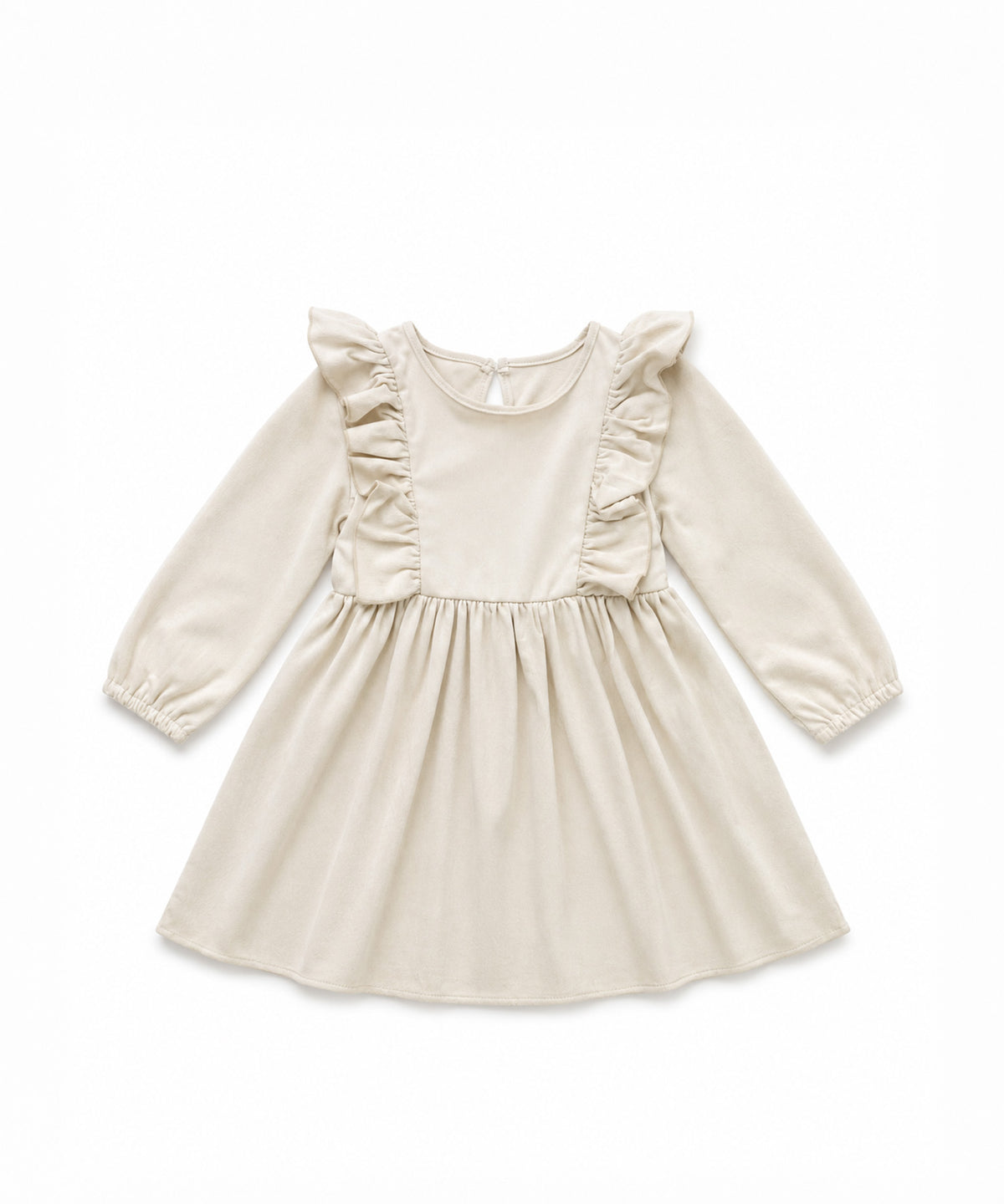 【aimoha KIDS】フリルデザインコーデュロイ長袖ワンピース