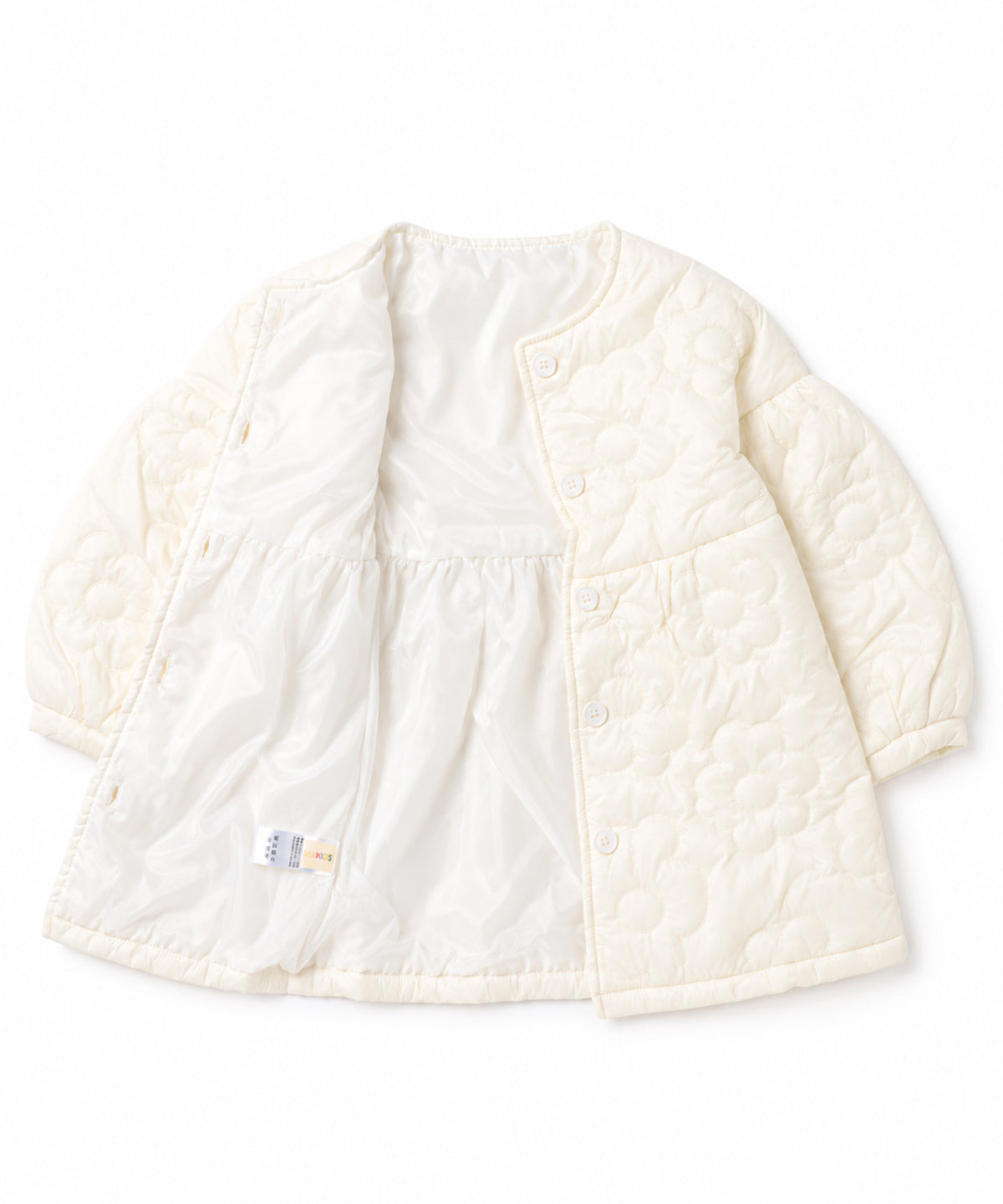 【aimoha KIDS】フラワーキルティング ライト中綿コート