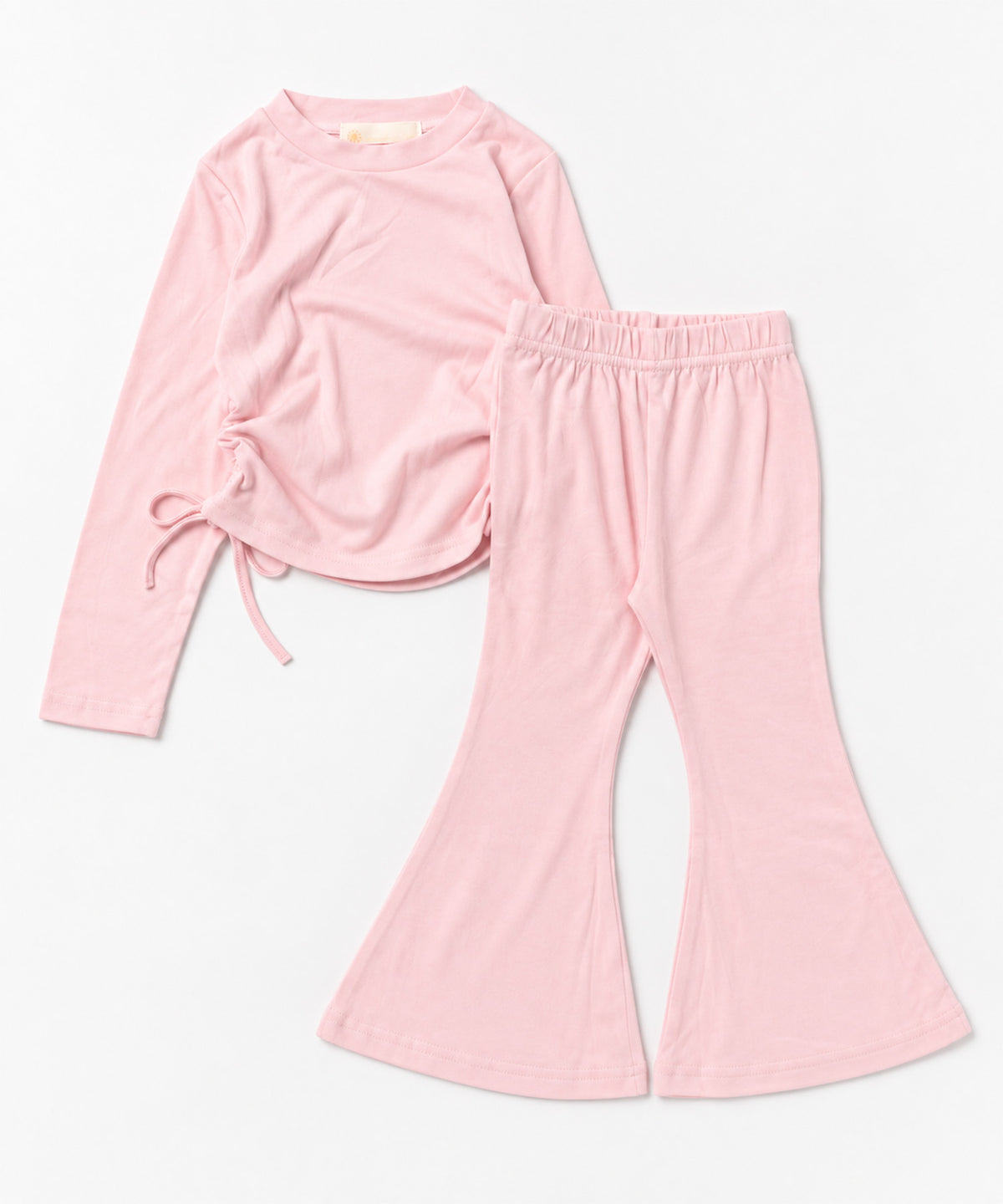 【aimoha KIDS】サイドドロストトップス＆フレアパンツセットアップ