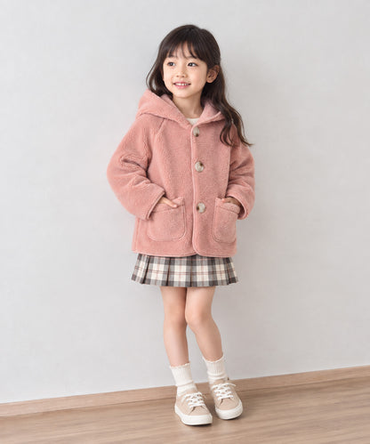 【aimoha KIDS】ふんわりあたたか ボアフードジャケット
