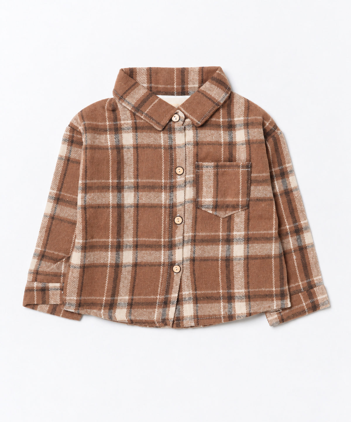 【aimoha KIDS】【90-150cm】チェック柄長袖シャツ