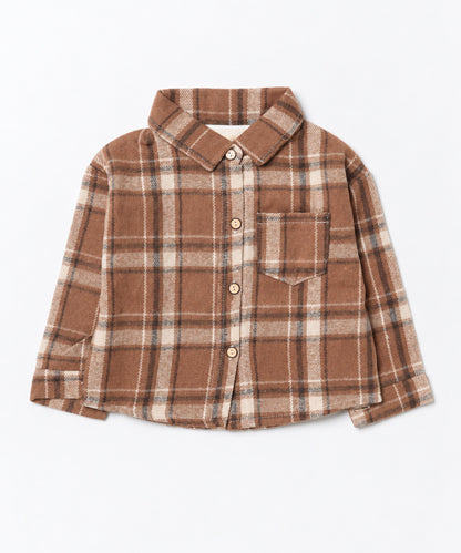 【aimoha KIDS】【90-150cm】チェック柄長袖シャツ