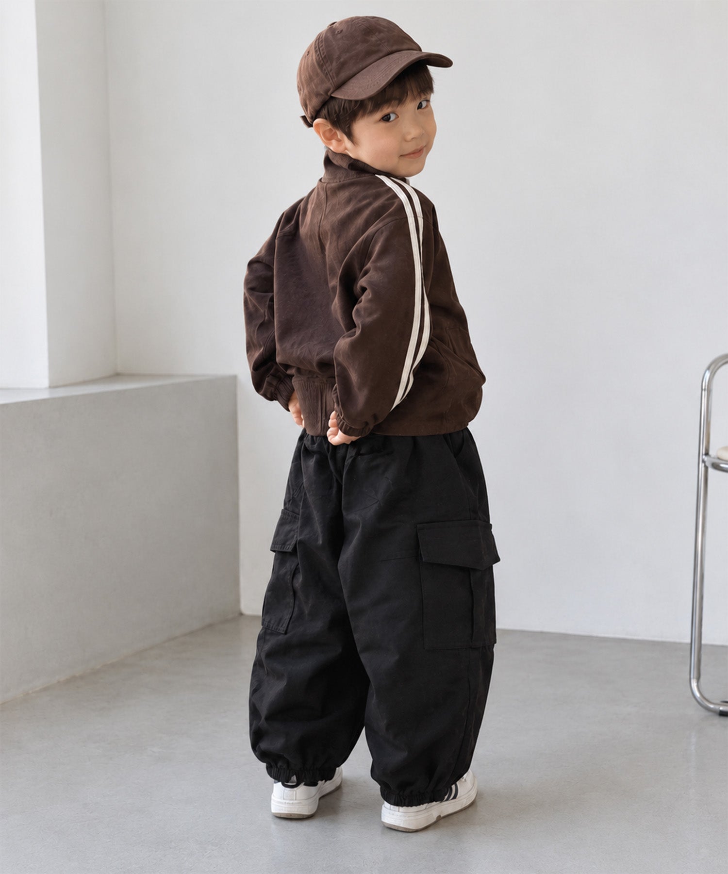 【aimoha KIDS】【90-130cm】ワイドカーゴジョガーパンツ