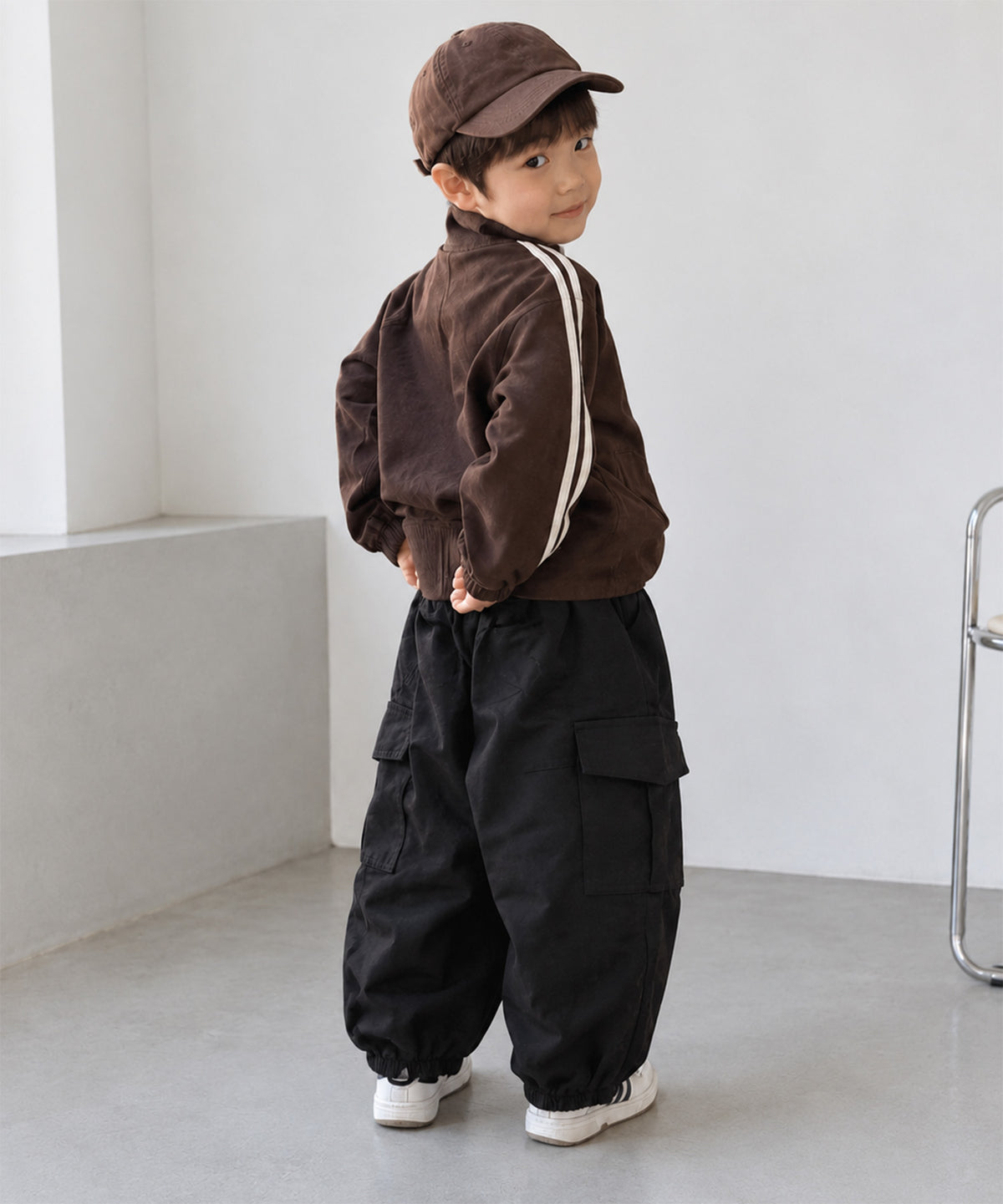 【aimoha KIDS】【90-130cm】ワイドカーゴジョガーパンツ