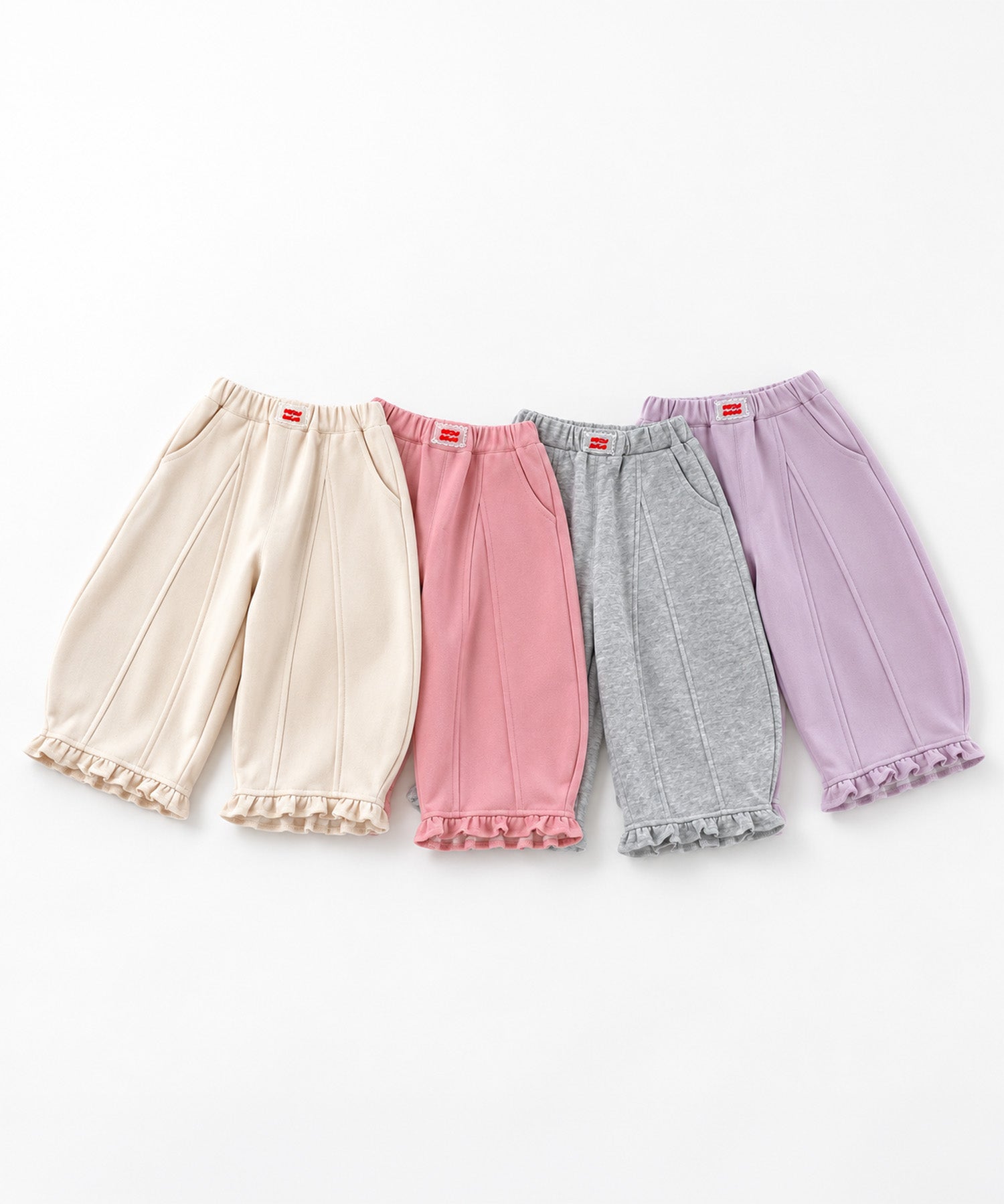 【aimoha KIDS】キャンディカラー  裾フリルスウェットカーブパンツ