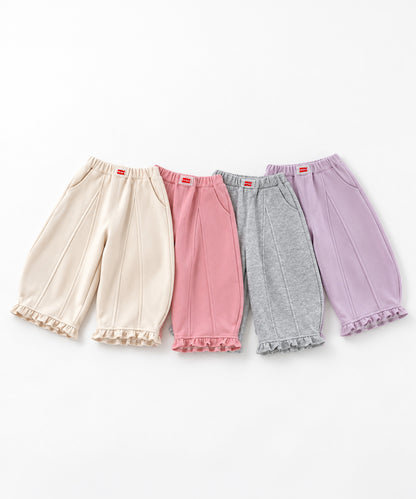 【aimoha KIDS】キャンディカラー  裾フリルスウェットカーブパンツ