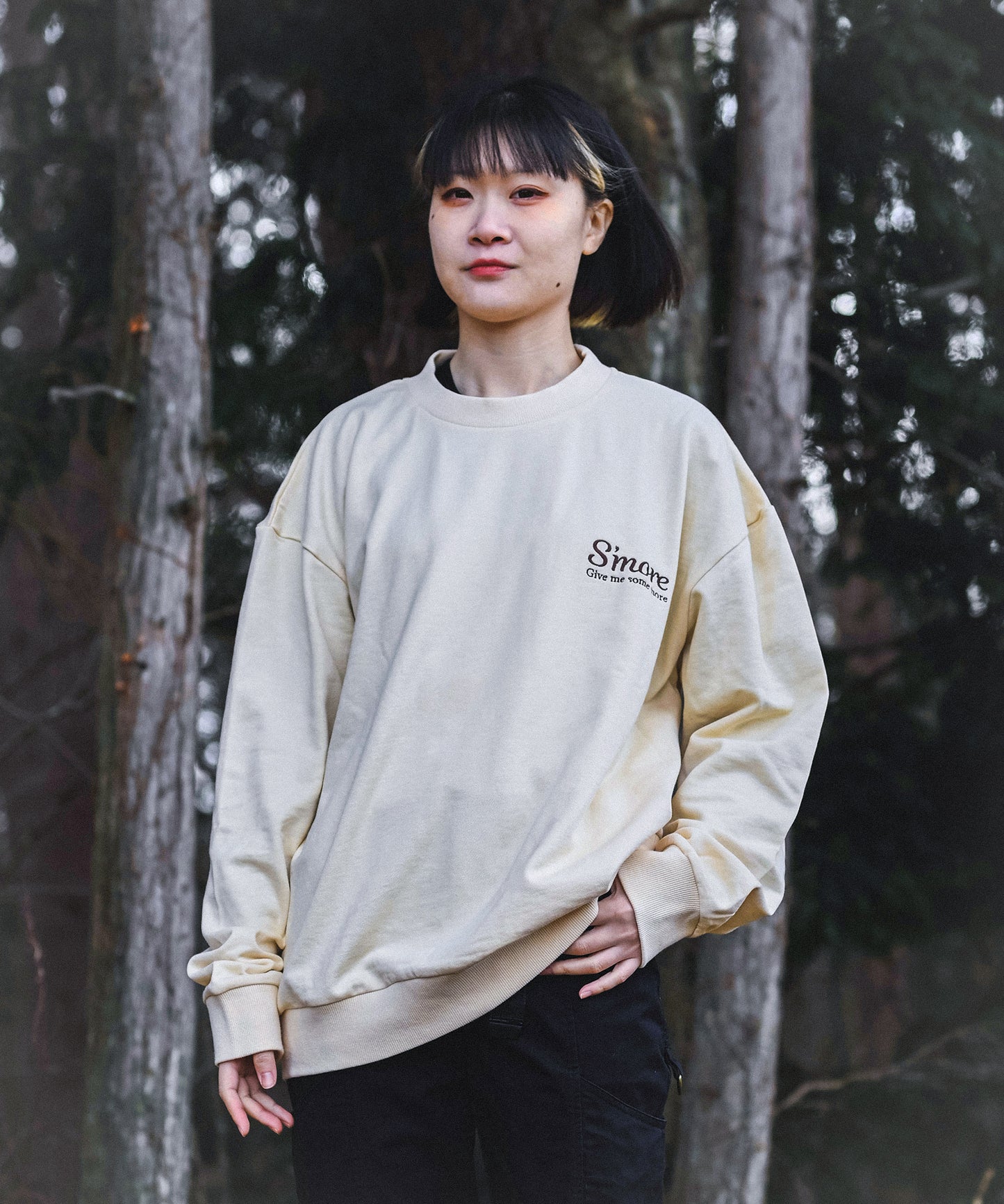 COTTON CREW NECK BIG SWEAT - S'more recipe