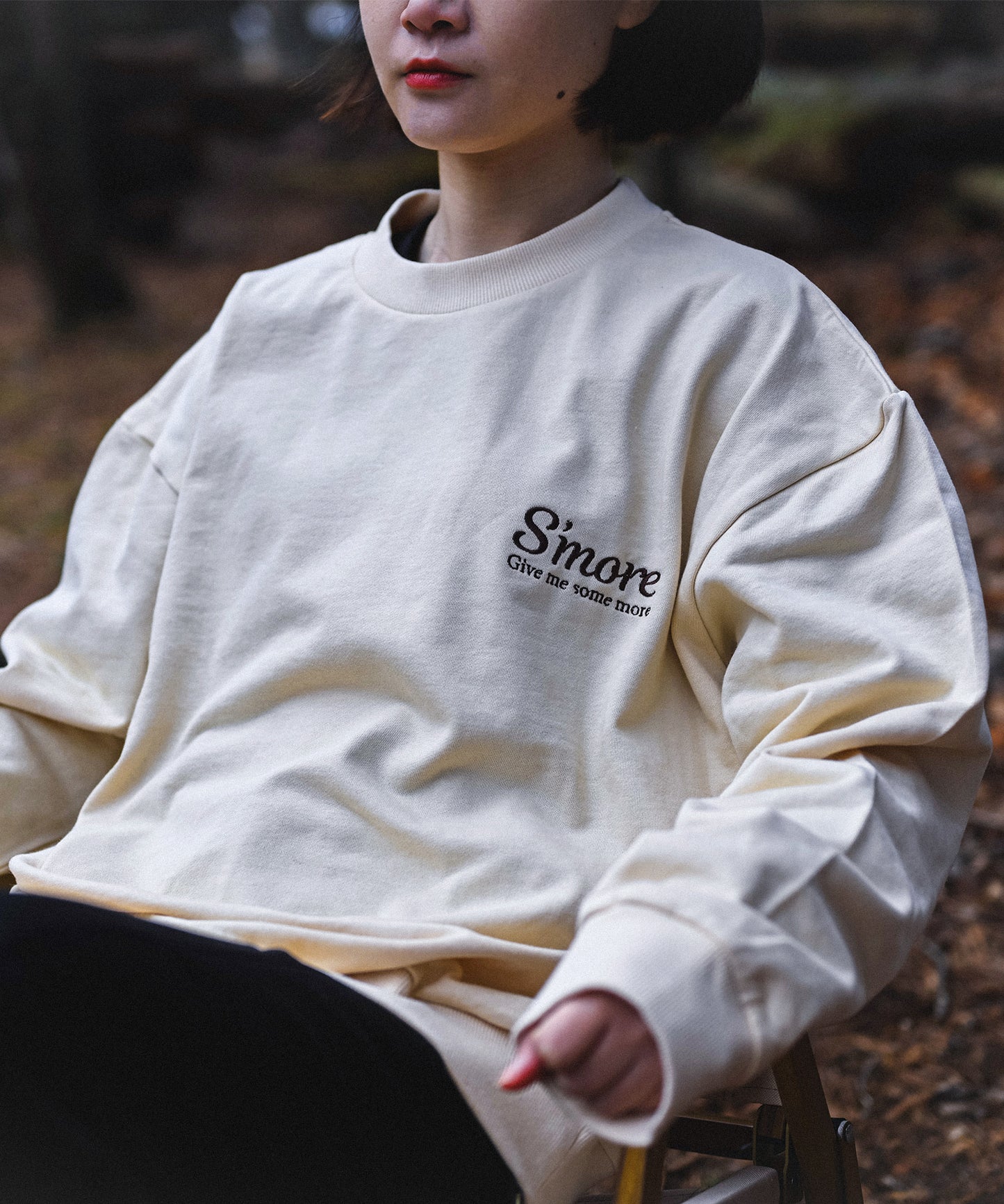 COTTON CREW NECK BIG SWEAT - S'more recipe