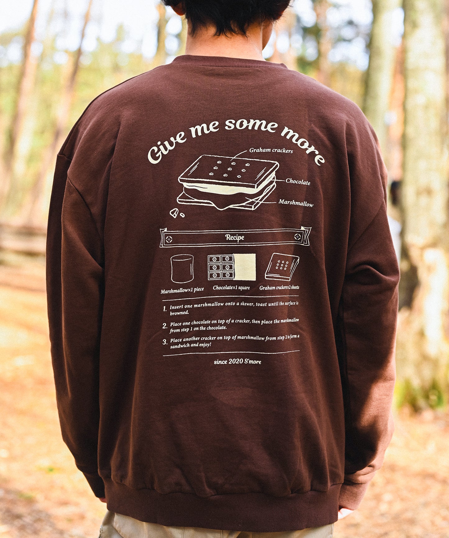 COTTON CREW NECK BIG SWEAT - S'more recipe