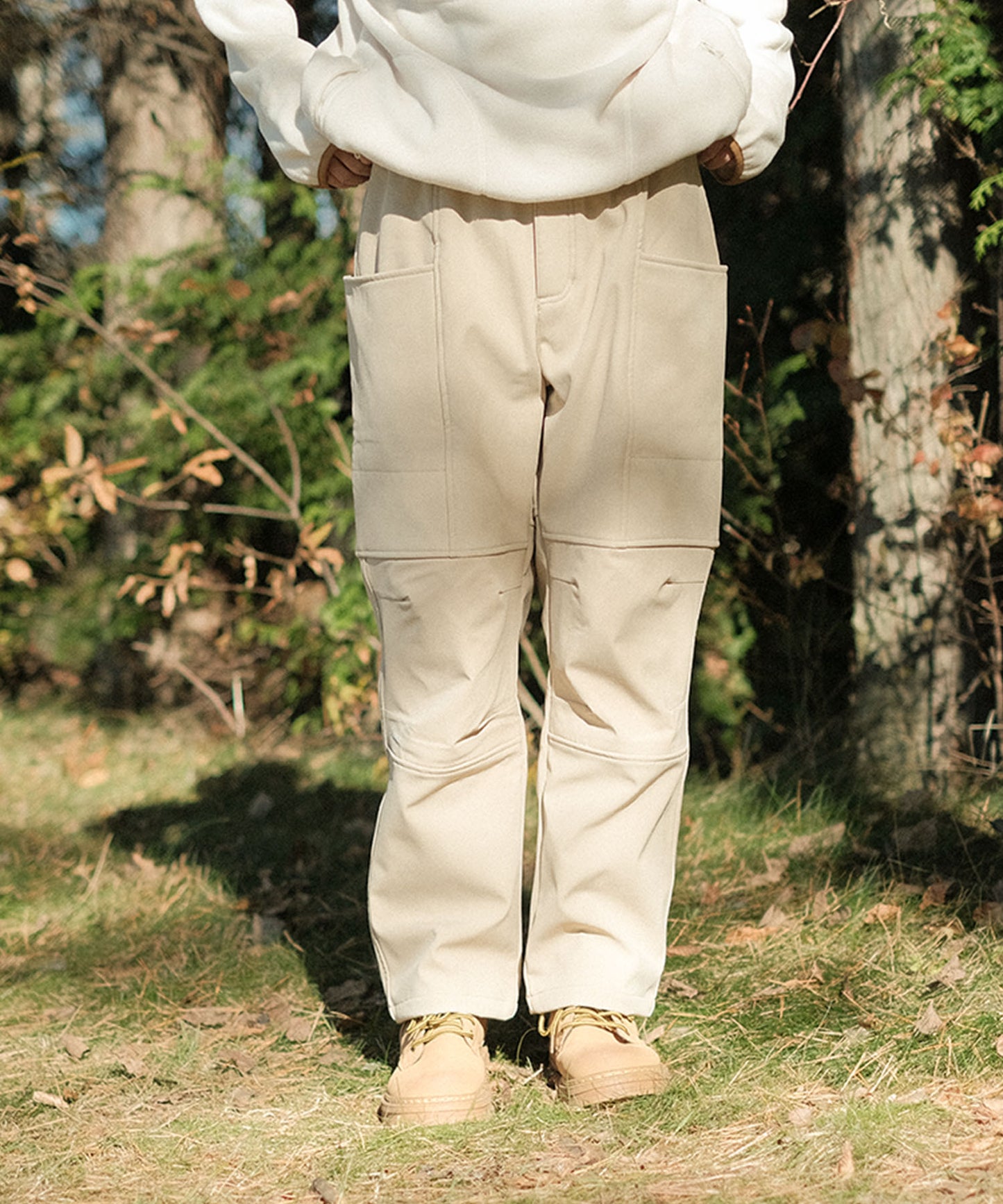 Fleece lining nylon shell pants