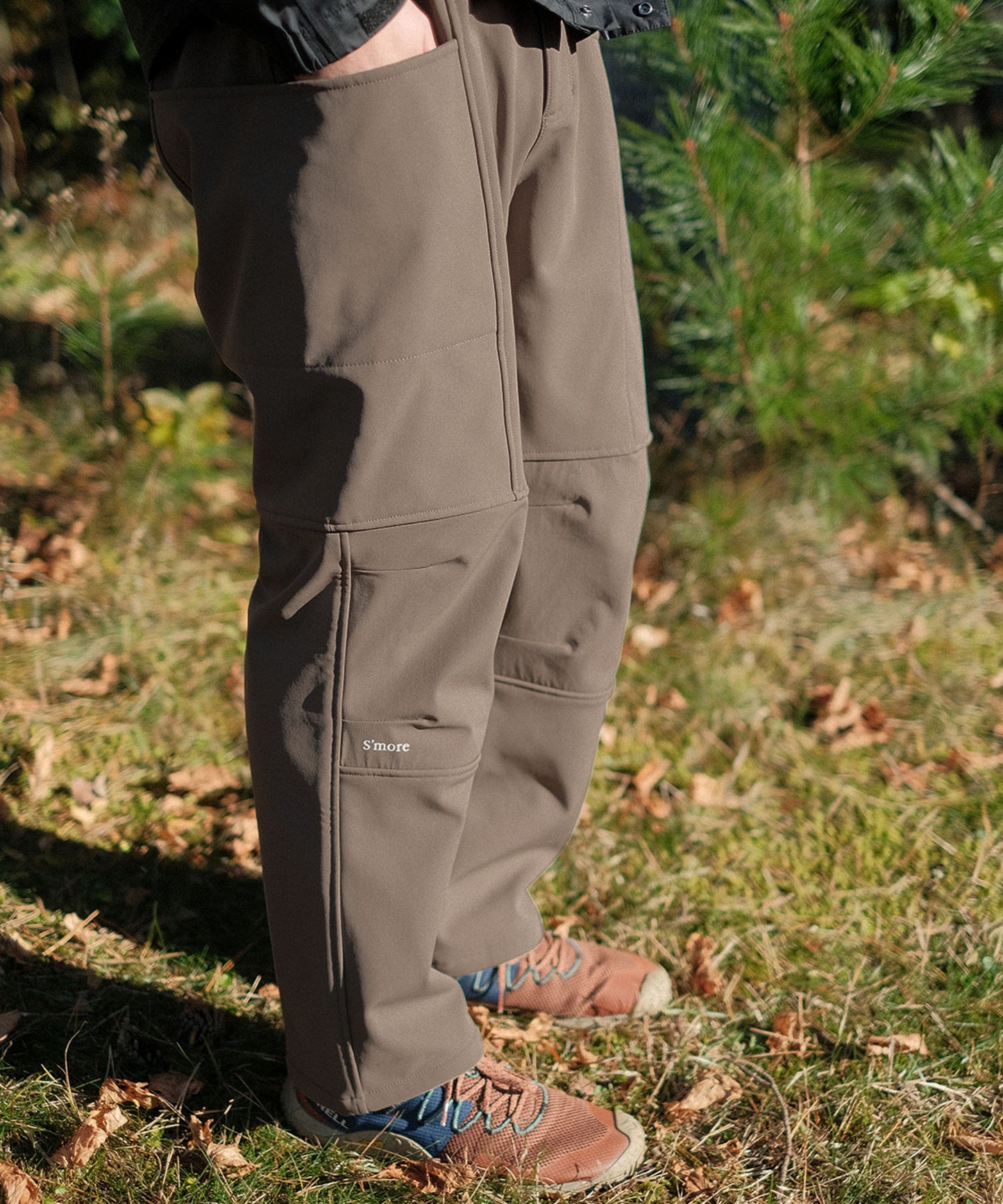 Fleece lining nylon shell pants