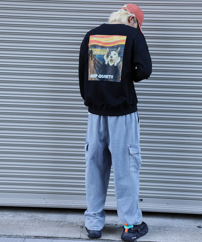 HOOK -original- 世界の有名絵画が猫に　プリントスウェット (LV)