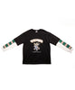 [HOOK -original-] Cute cartoon print border switching sleeve TEE