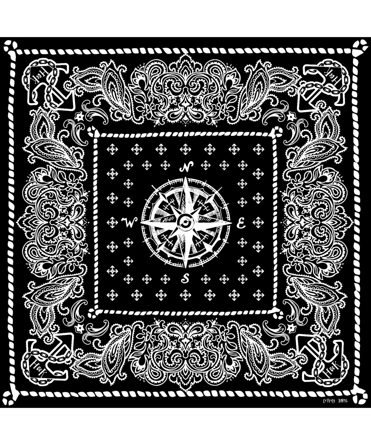 HOOK -original- 】piratesペイズリー柄コットンバンダナハンカチ 