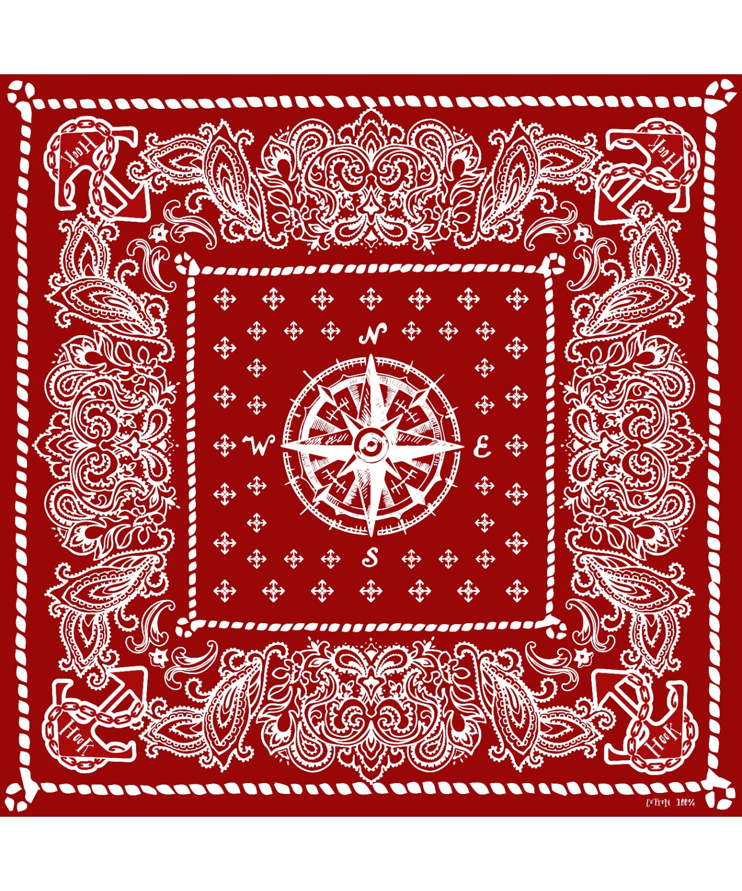 HOOK -original- 】piratesペイズリー柄コットンバンダナハンカチ