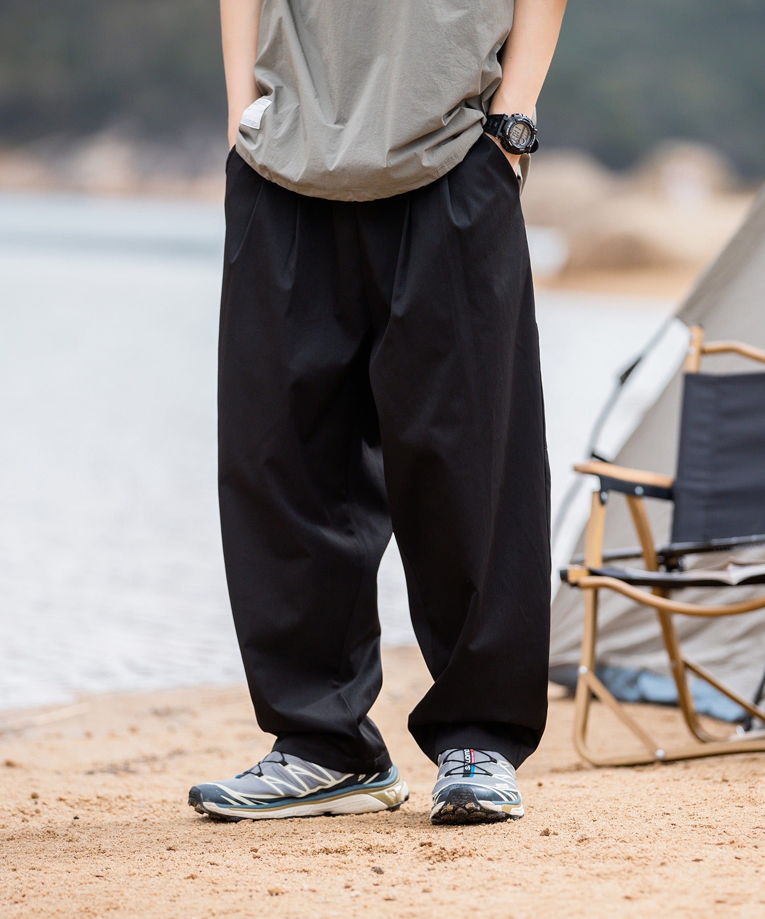 HOOK】アメカジ膝タック入りストレートパンツ – 《公式》moremore