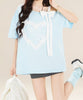 【HOOK】for girls ハートレースリボンTシャツ