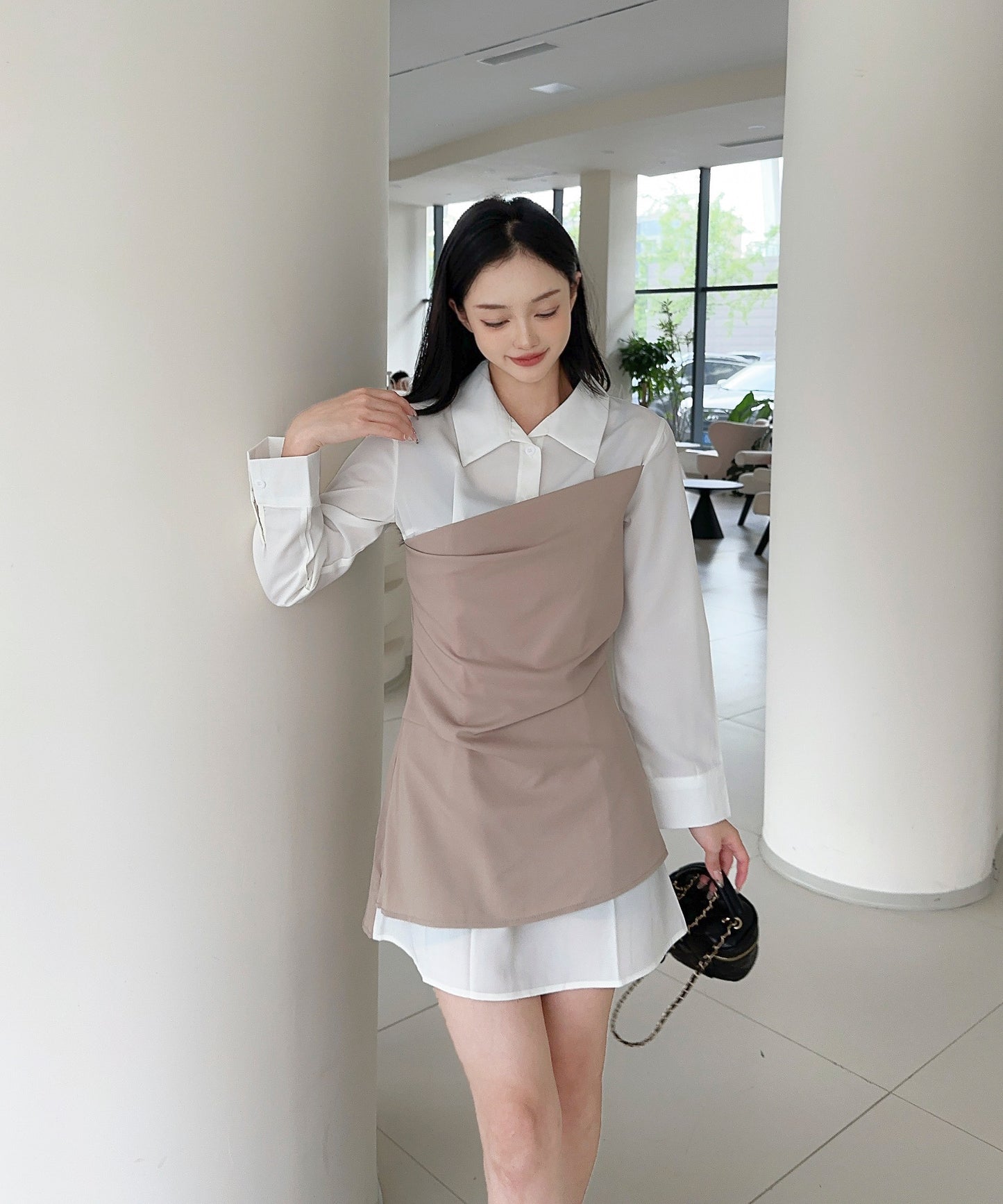 【Jasmine】レイヤード風アシンメトリーワンピース