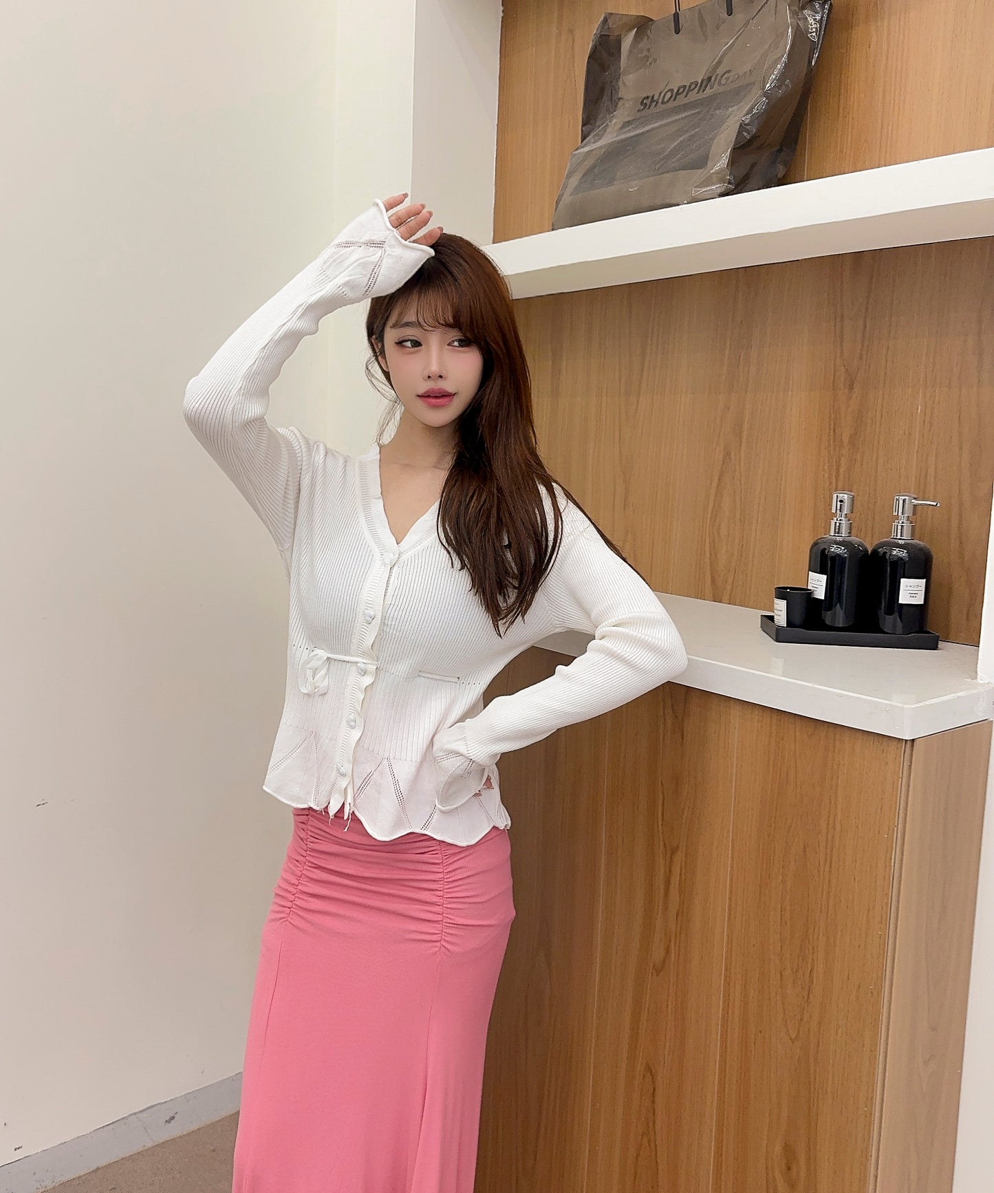 【Jasmine】リボンフリルショートカーディガン