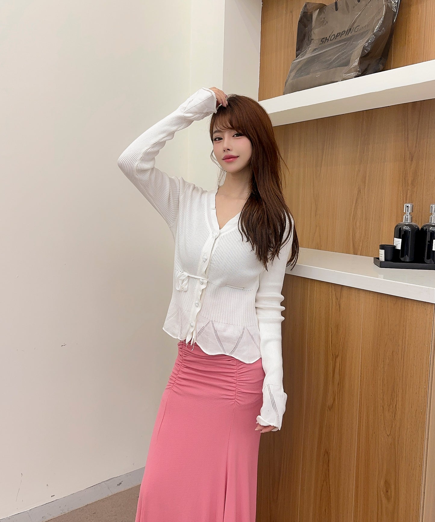 【Jasmine】リボンフリルショートカーディガン