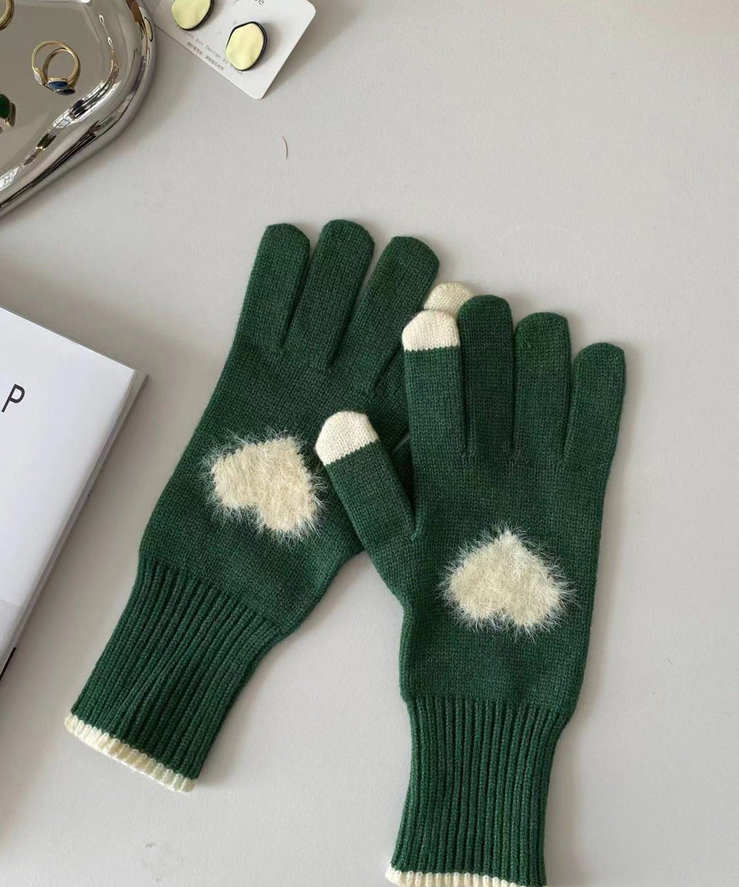 バイカラーハートファーグローブ – 《公式》moremore（モアモア）