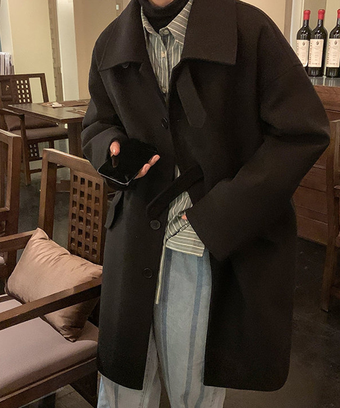 【aimoha Men's】SINGLE-BREASTED COAT シングルブレストコート