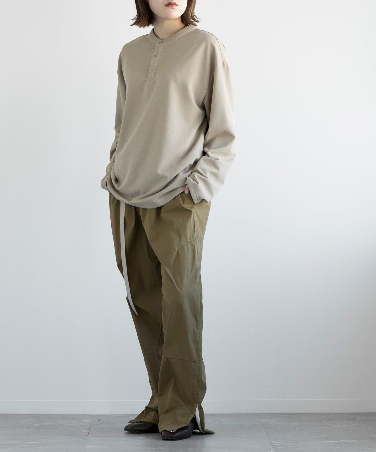 【aimoha MEN】HENLEY NECK PULLOVER ヘンリーネックプルオーバー