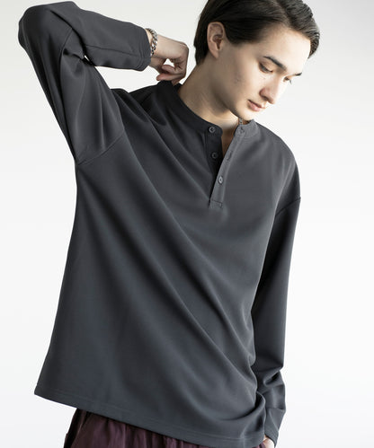 【aimoha MEN】HENLEY NECK PULLOVER ヘンリーネックプルオーバー