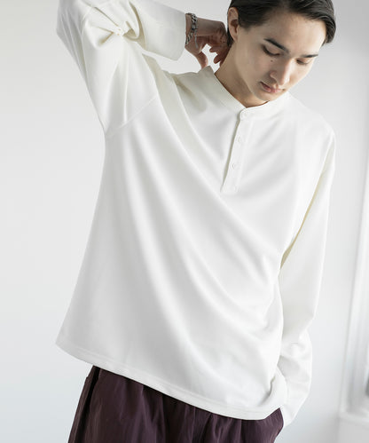 【aimoha MEN】HENLEY NECK PULLOVER ヘンリーネックプルオーバー