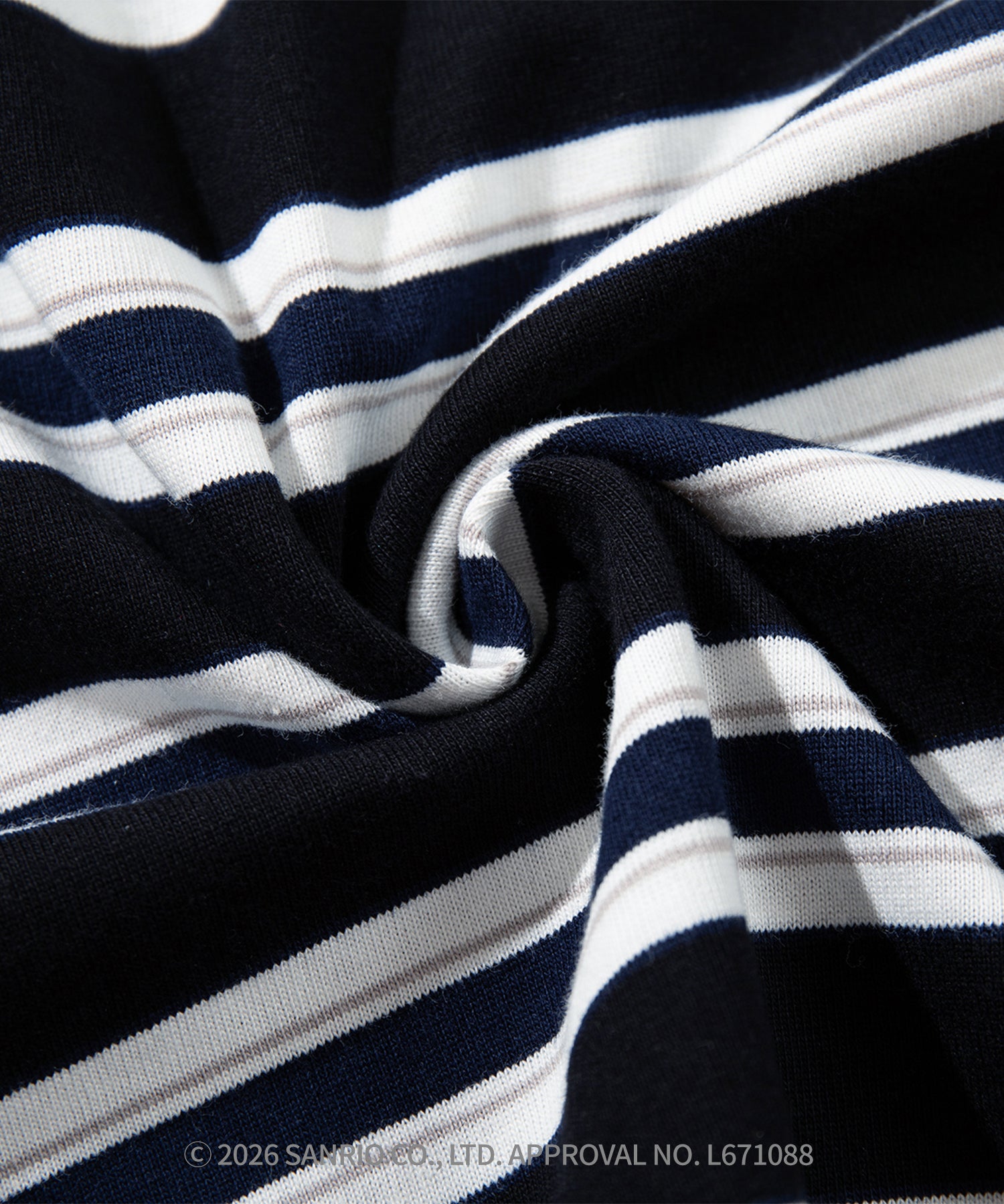 HOOK -original- SANRIO CHARACTERS Collaboration Polo-Collar Multi-Stripe Long-Sleeve T-Shirt