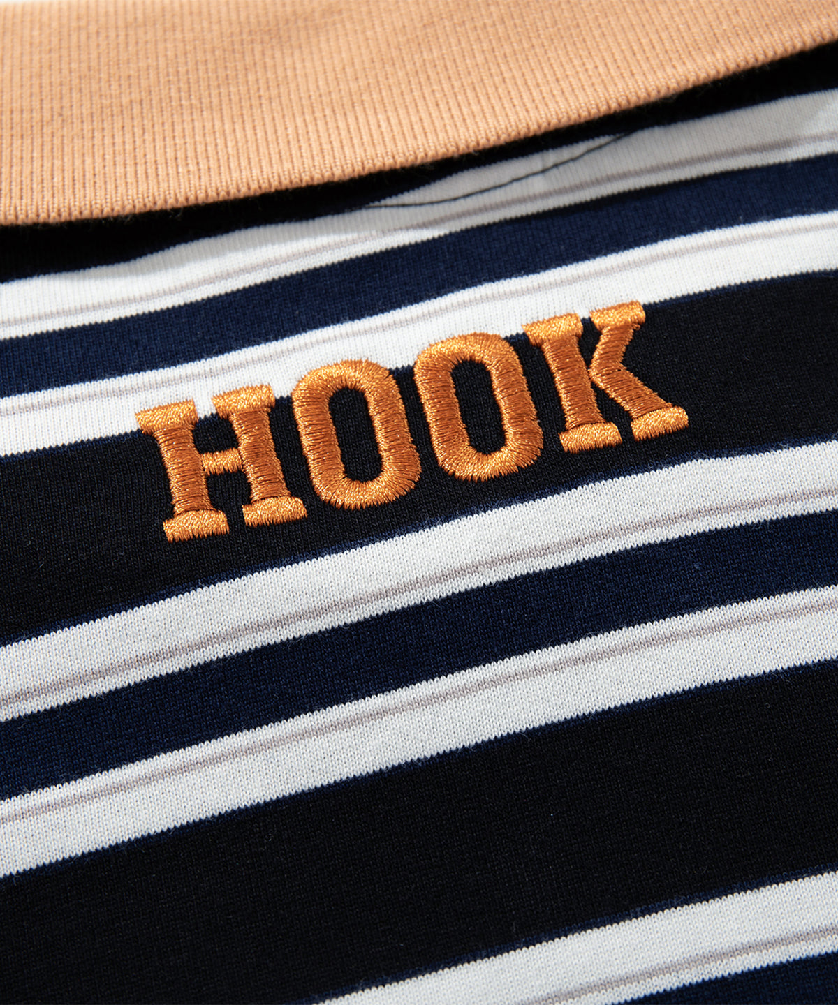 HOOK -original-　サンリオキャラクターズ コラボ ポロ襟マルチボーダー長袖Tシャツ