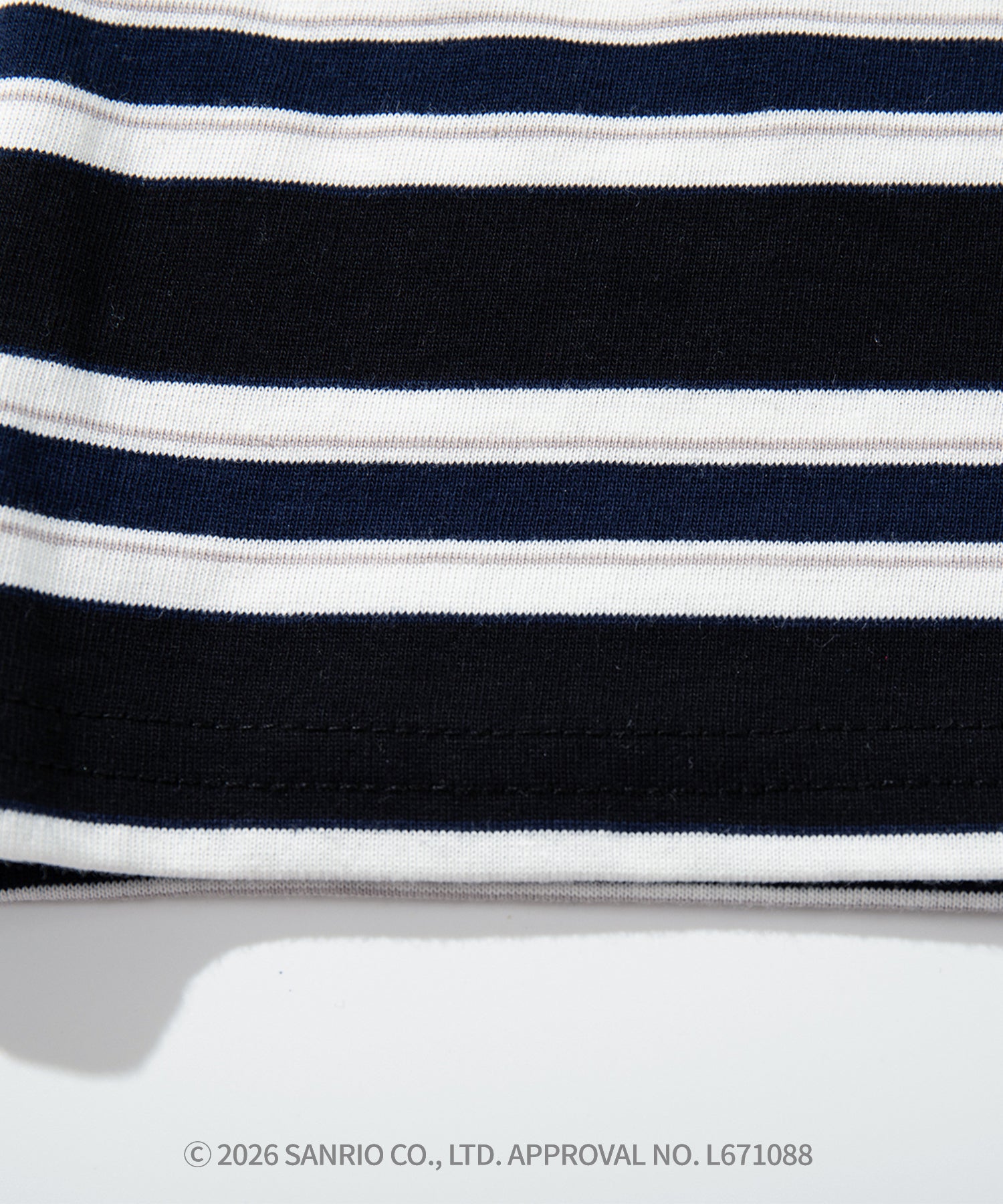 HOOK -original- SANRIO CHARACTERS Collaboration Polo-Collar Multi-Stripe Long-Sleeve T-Shirt